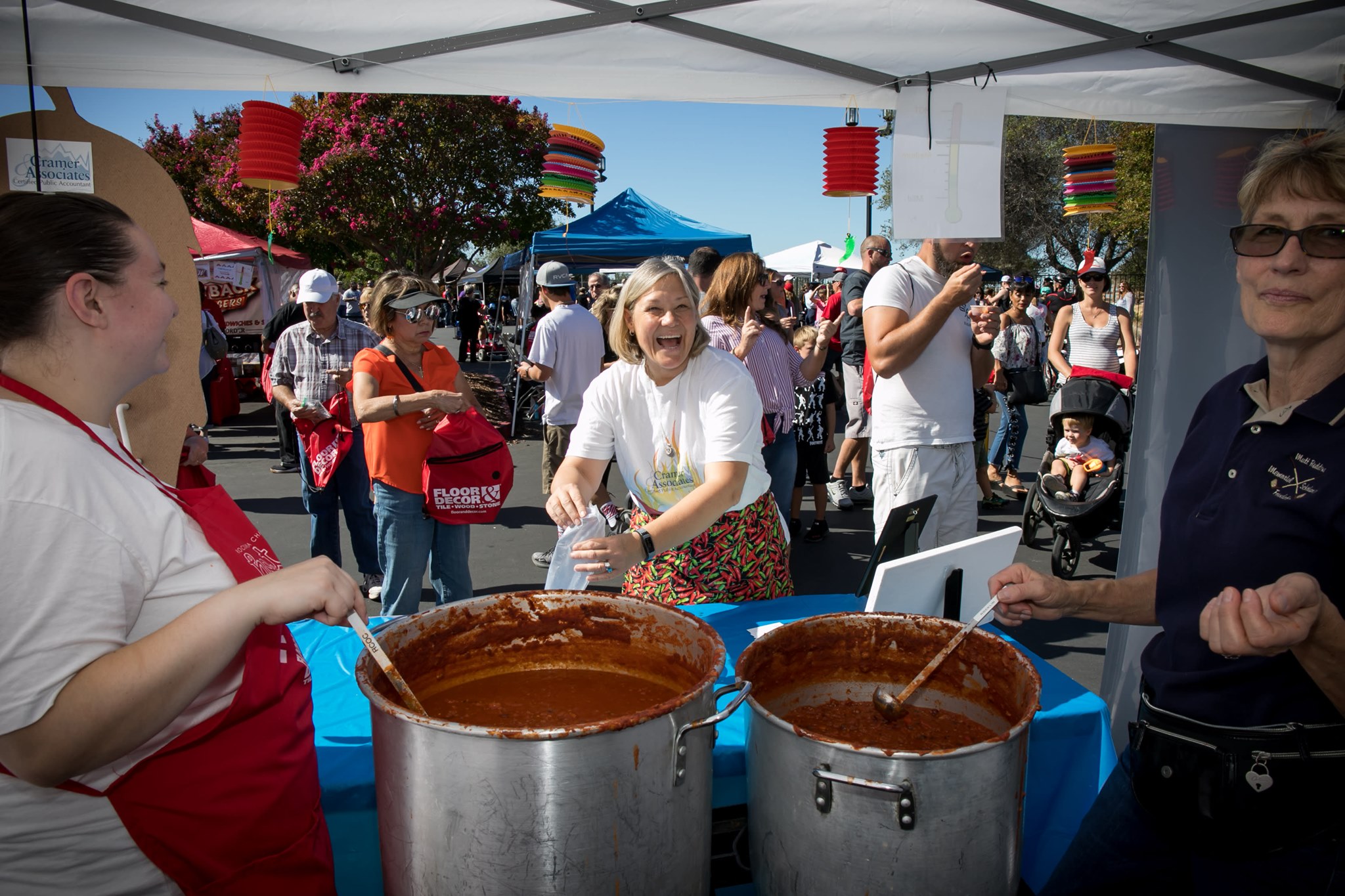 Pots of Chili at Hot Chili and Cool Cars in Rocklin, CA